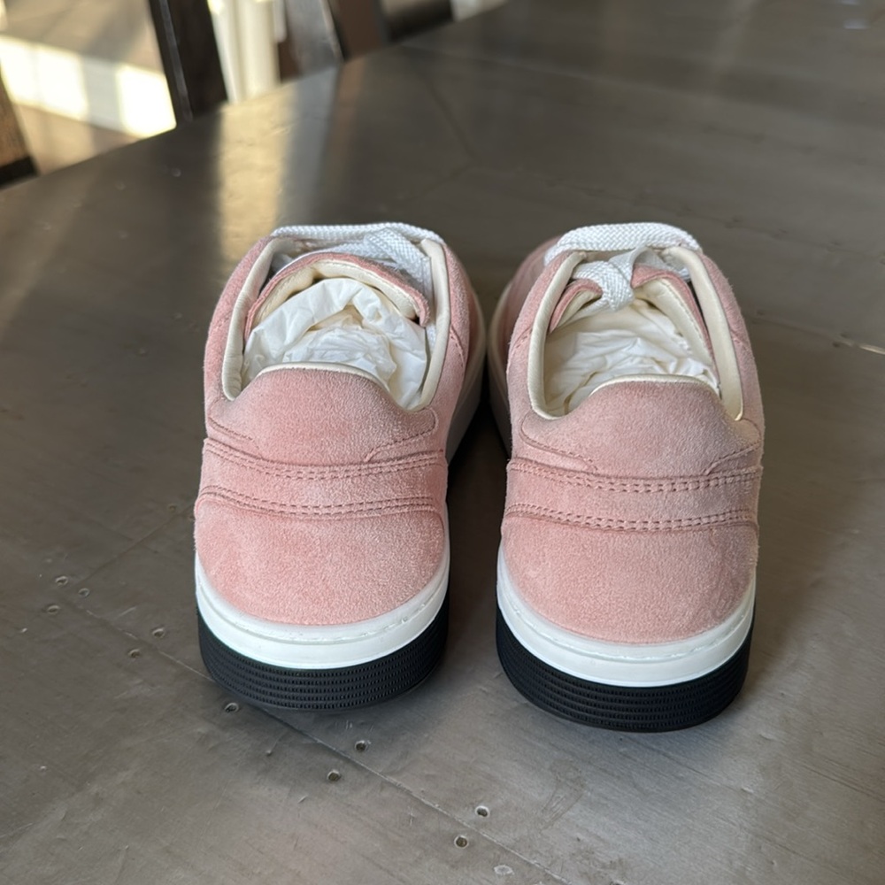 Chanel pink suede trainer sneaker flat s 38.5 - Picture 6 of 11